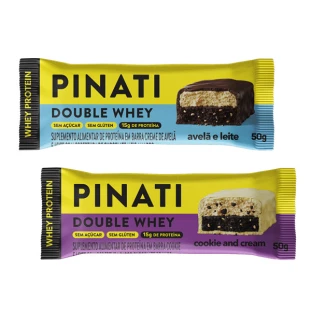 BARRA DE PROTEINA DOUBLE WHEY ZERO ACUCAR PINATI 50G (SABORES)