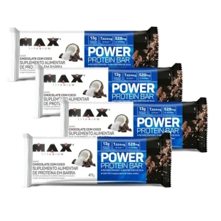 BARRA DE PROTEINA POWER PROTEIN MAX TITANIUM 41G (SABORES)