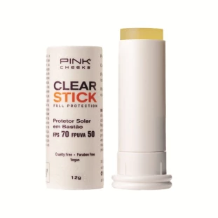 CLEAR STICK PROTETOR TRANSPARENTE FPS70 FPUVA50 PINK CHEEKS 12G