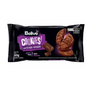 COOKIES DOUBLE CHOCOLATE (S/GLUTEN & S/LEITE) BELIVE 80G
