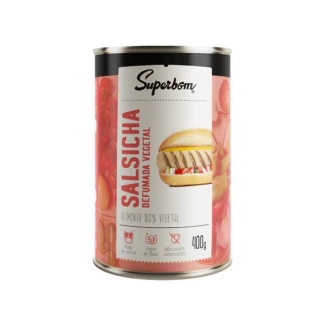 SALSICHA VEG DEFUMADA SUPERBOM 400G